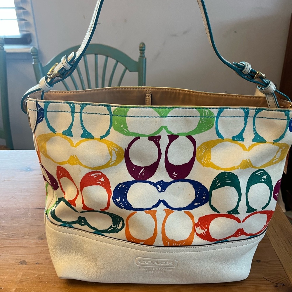 Coach Colorful Sunglasses Print Shoulder Bag